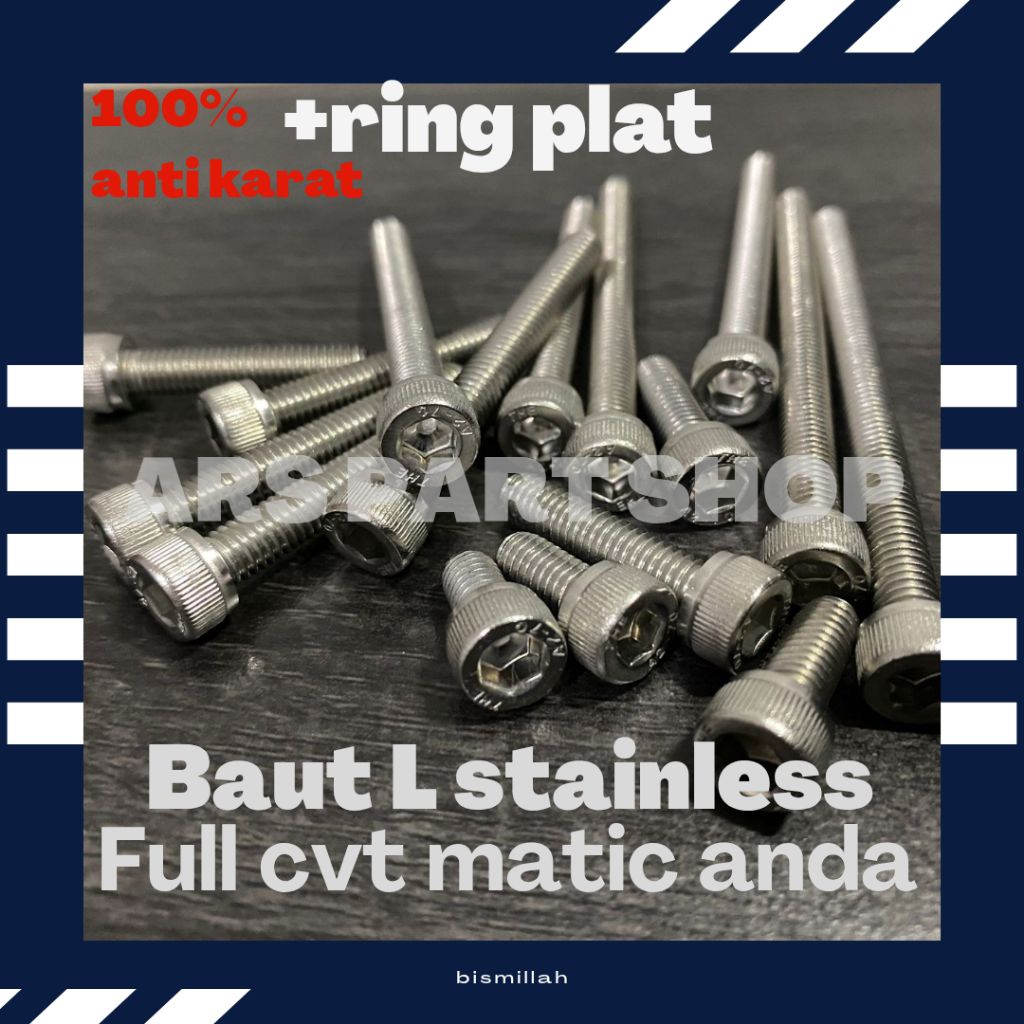 BAUT BLOK CVT STAINLESS HONDA BEAT KARBU SCOOPY SPACY BAUT BLOK CVT STAINLES ANTI KARAT BAUT THE