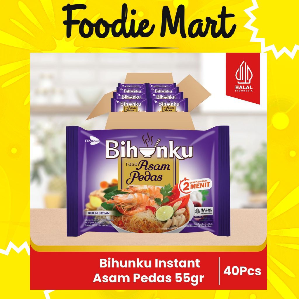 

[FOODIE MART] Bihunku Instan - Asam Pedas - 1 karton - 40 Pcs - 55gr