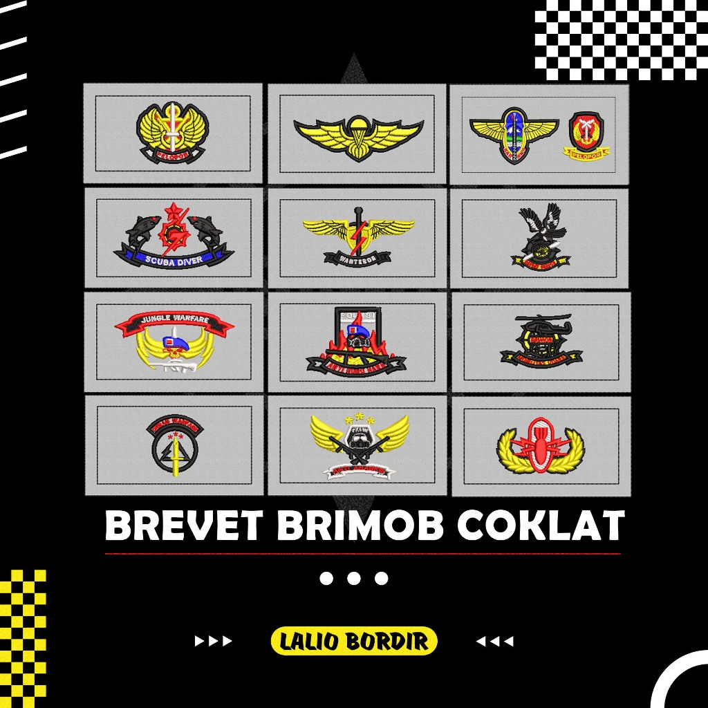 BREVET BORDIR WING BRIMOB PDL COKLAT