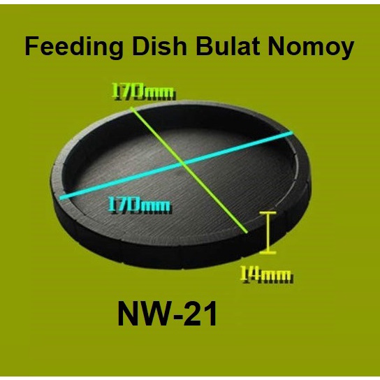 New Feeding  Water Dish Reptile Round 17 x 15cm Tempat Makan Minum Reptil Kura Sulcata NOMOY NW21 BU