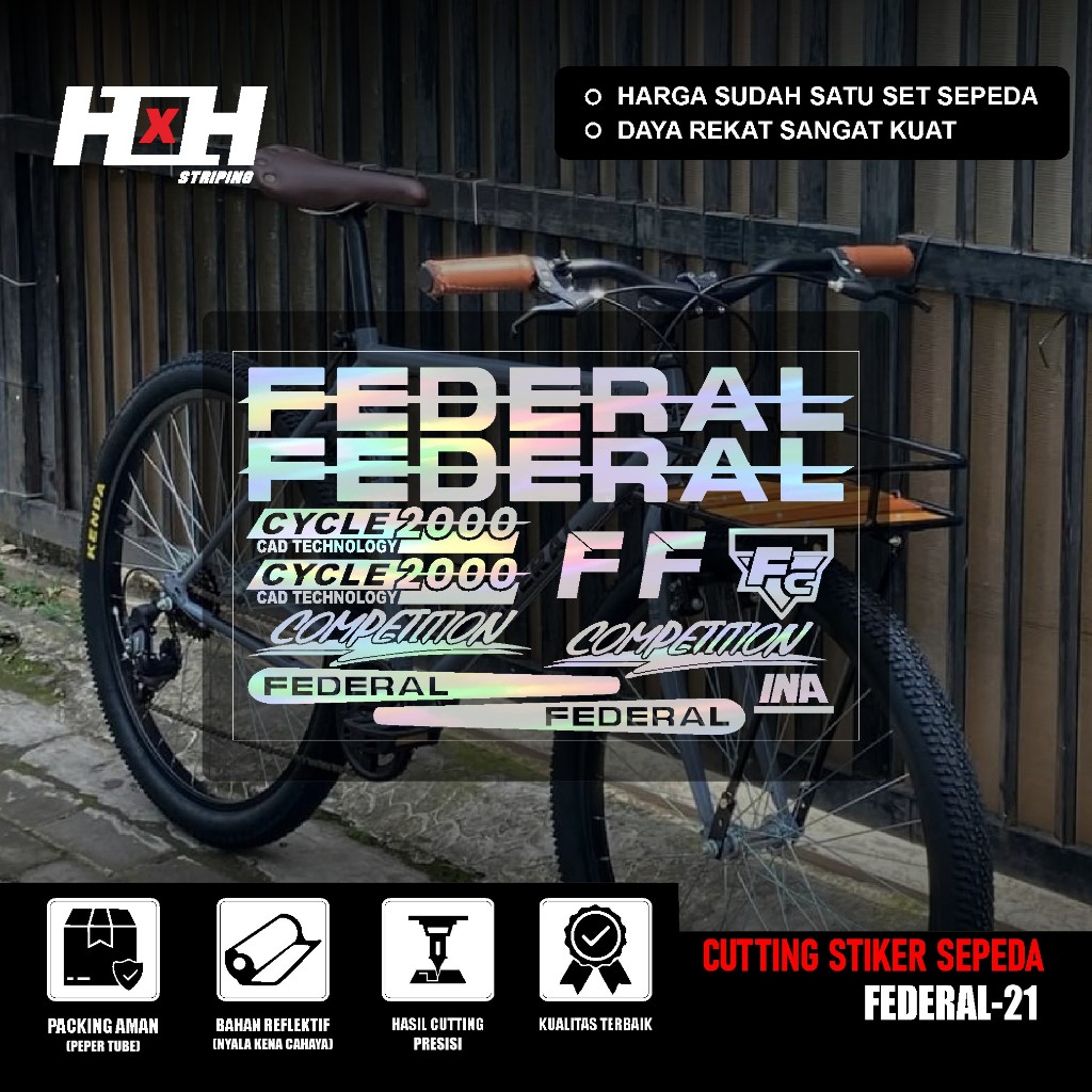 COD Cutting Sticker Sepeda FEDERAL Competition Stiker cycle 2000 cad technology Street Cat MTB 21