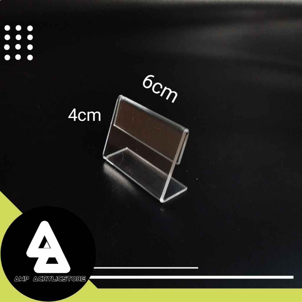 

Akrilik tent card / price tag /label harga / label produk 6x4 cm