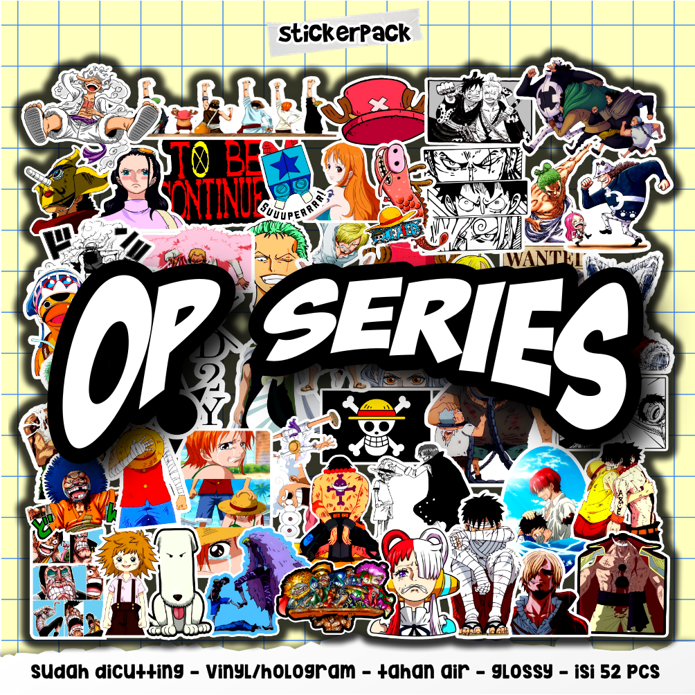 

stickerpck isi 52pcsone piece series, stiker vinyl & hologram