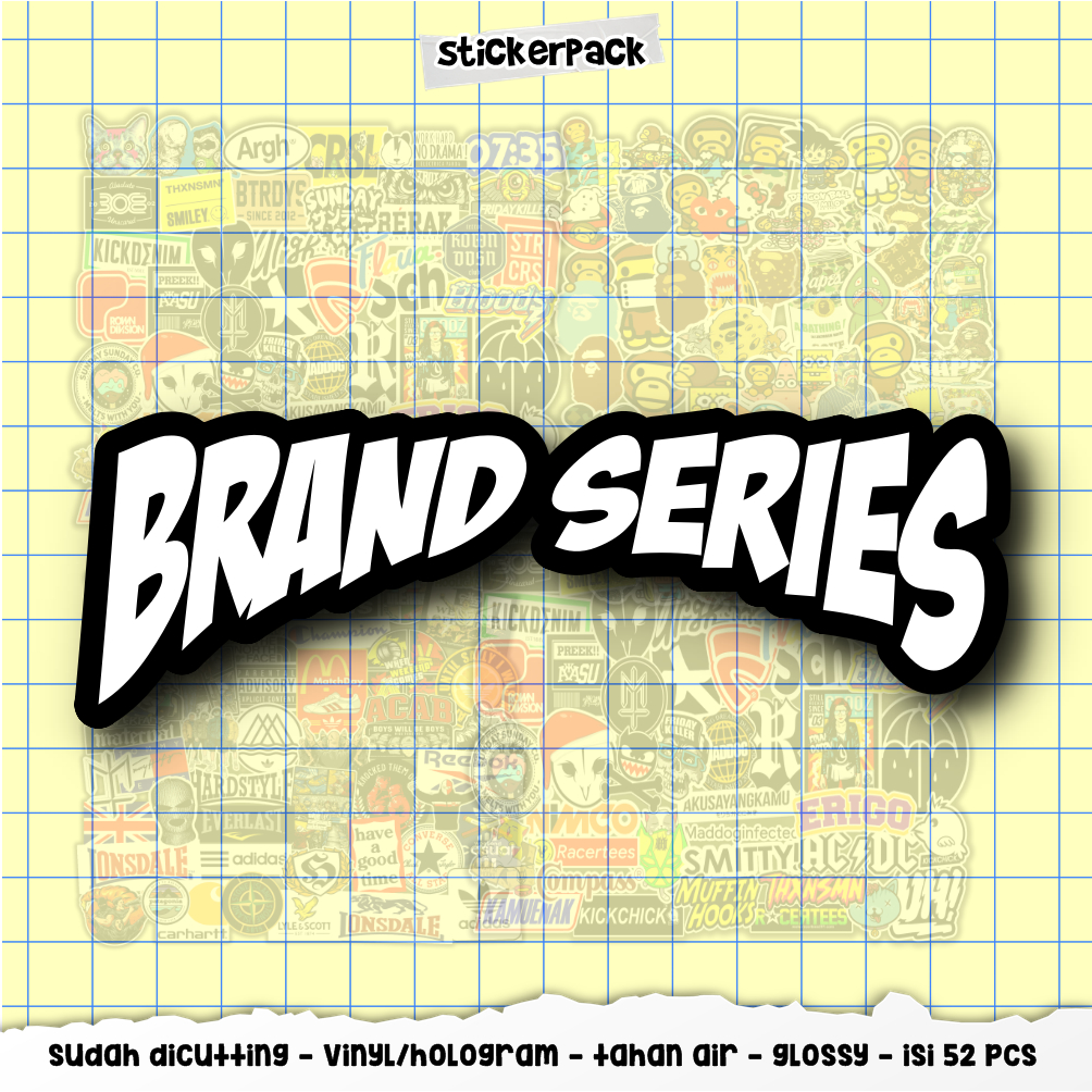 

StickerPack Brand Series isi 52pcs stiker vinyl & hologram tahan air