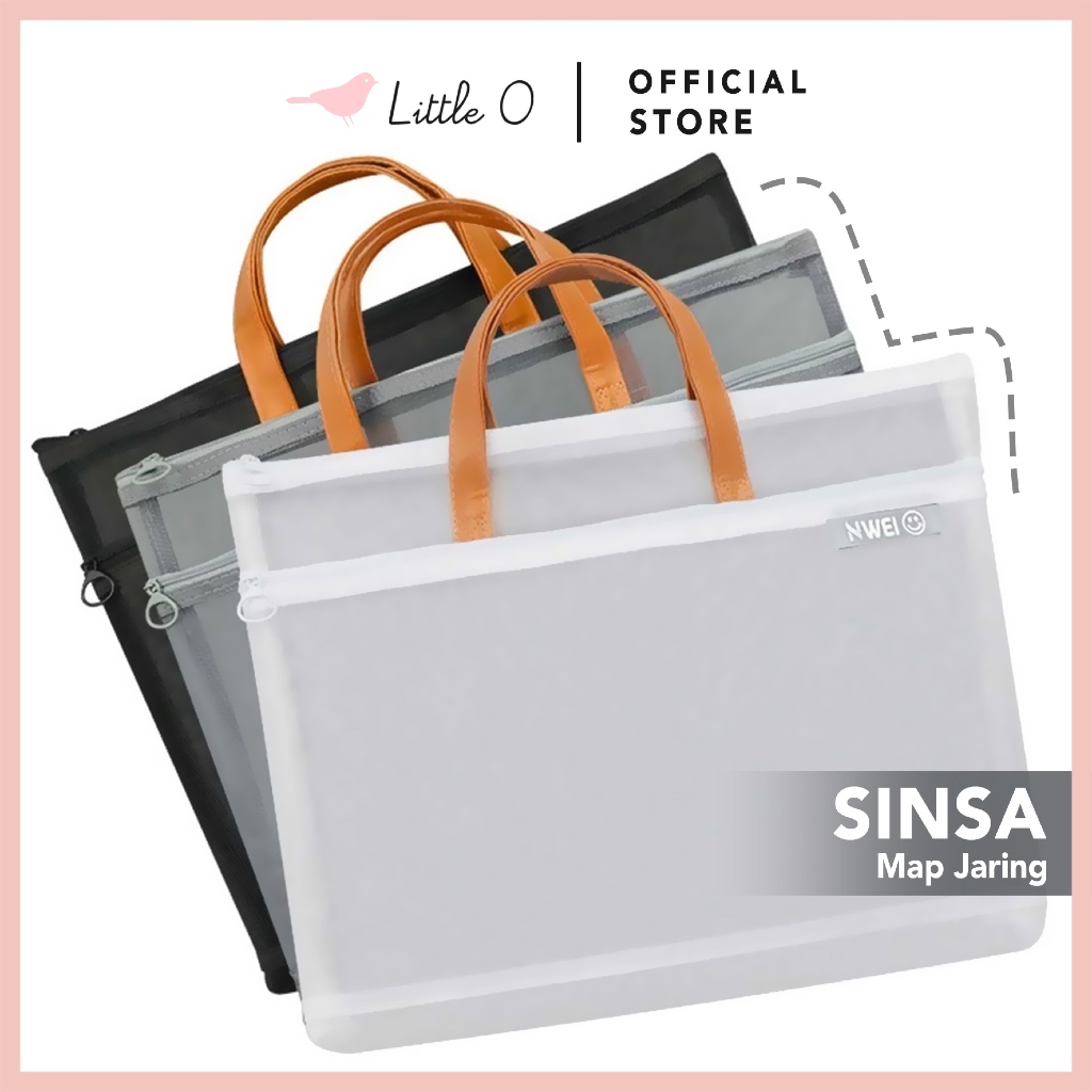 

LITTLE O SINSA Map Jaring Tas Folder Tas Les Serbaguna Kapasitas Besar File Holder Map Dokumen A4 Resleting Elegan