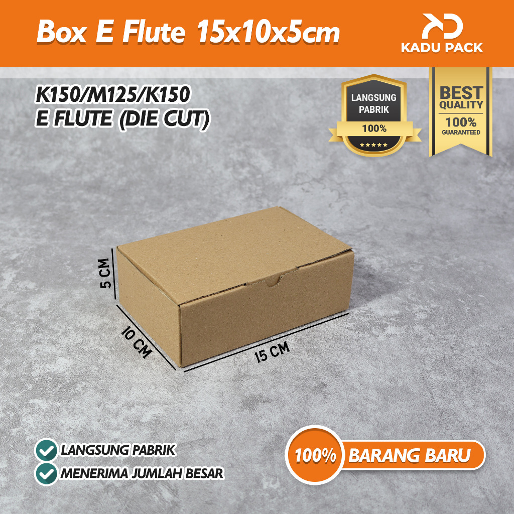 

(Isi 20 Pcs) Kardus Karton Box Packing E Flute Die Cut Polos | 15x10x5 cm | Polos