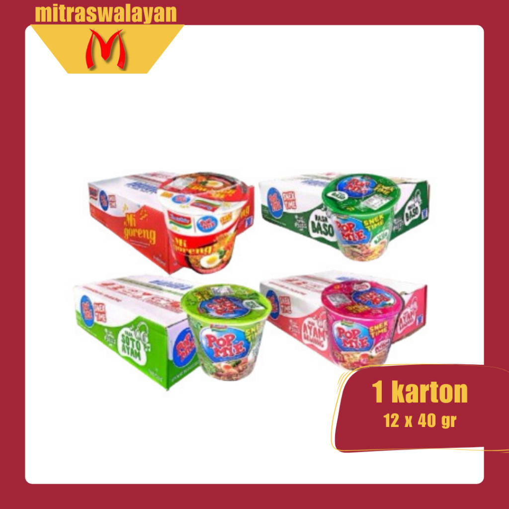 

POP MIE Mie Instan Mini| SNEK TIME | Kemasan Cup 1 Karton Isi 12