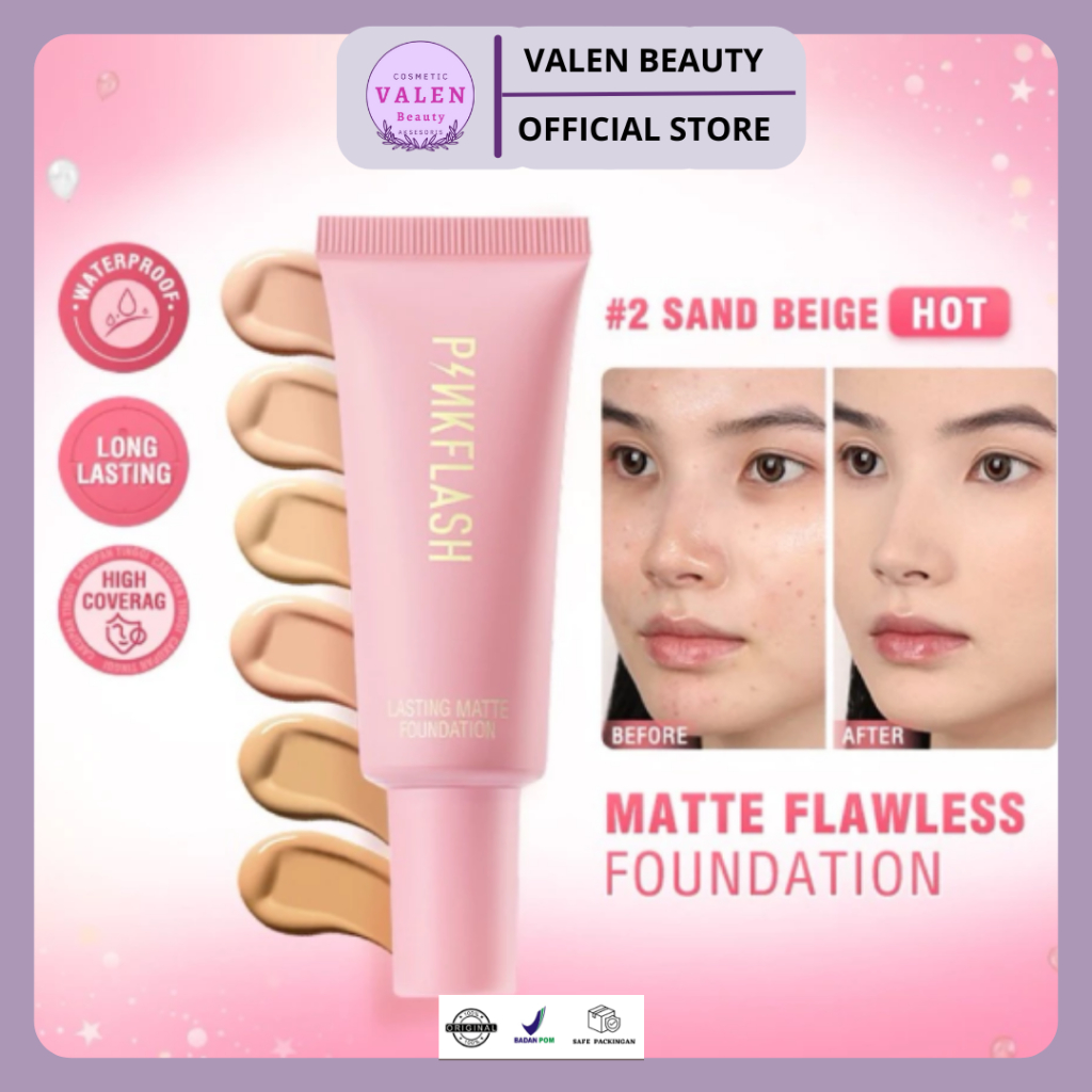 PinkFlash (F03) Foundation Lasting Matte Foundation PinkFlash Foundation Pink Flash Alas Bedak PinkF