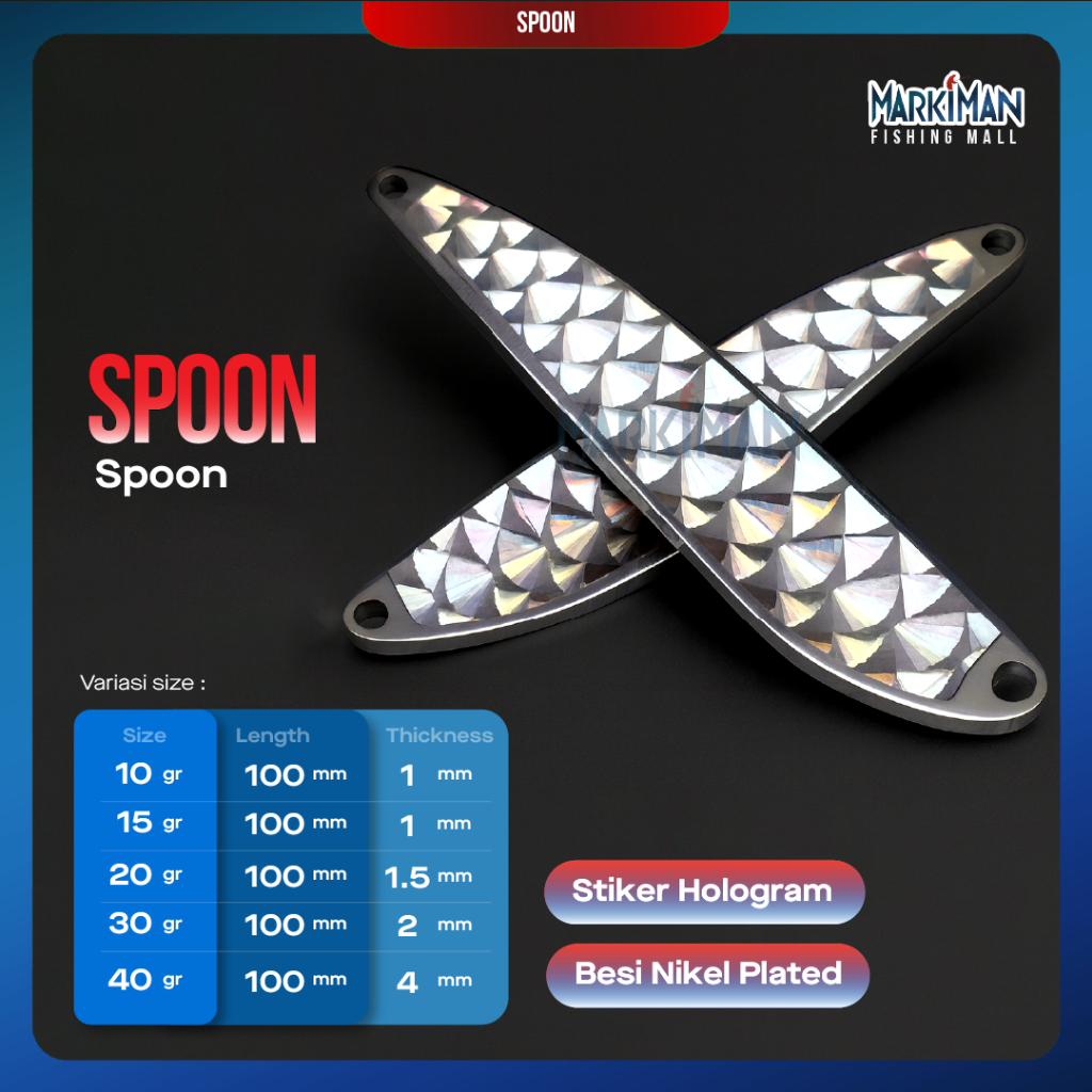 Umpan Casting Spoon Markiman Metal Spoon Lure Casting 10/15/20/30/40/44/56 gr Casting Ultralight Kil