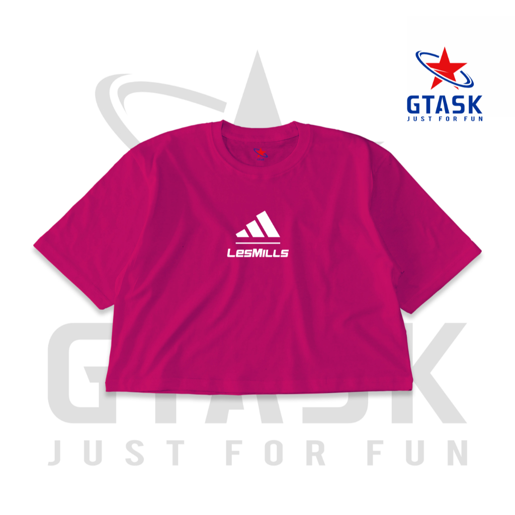 Baju Kaos CropTop LesMills Oversize Sport Gym Over Size | Crop Tee Les Mills OverSized Wanita Dewasa