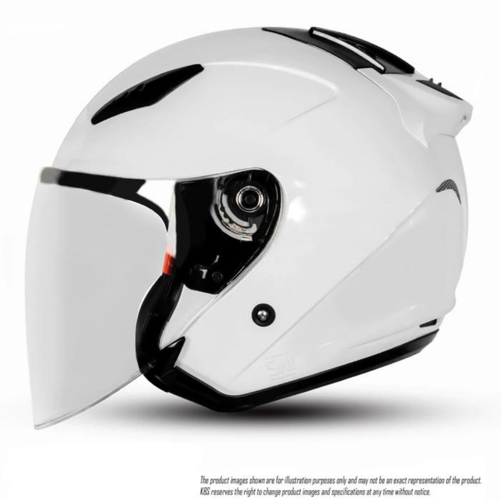 HELM SNI KYOTO MERK ARL PAKET GANTENG PUTIH POLOS GLOSSY ORI LOKAL 