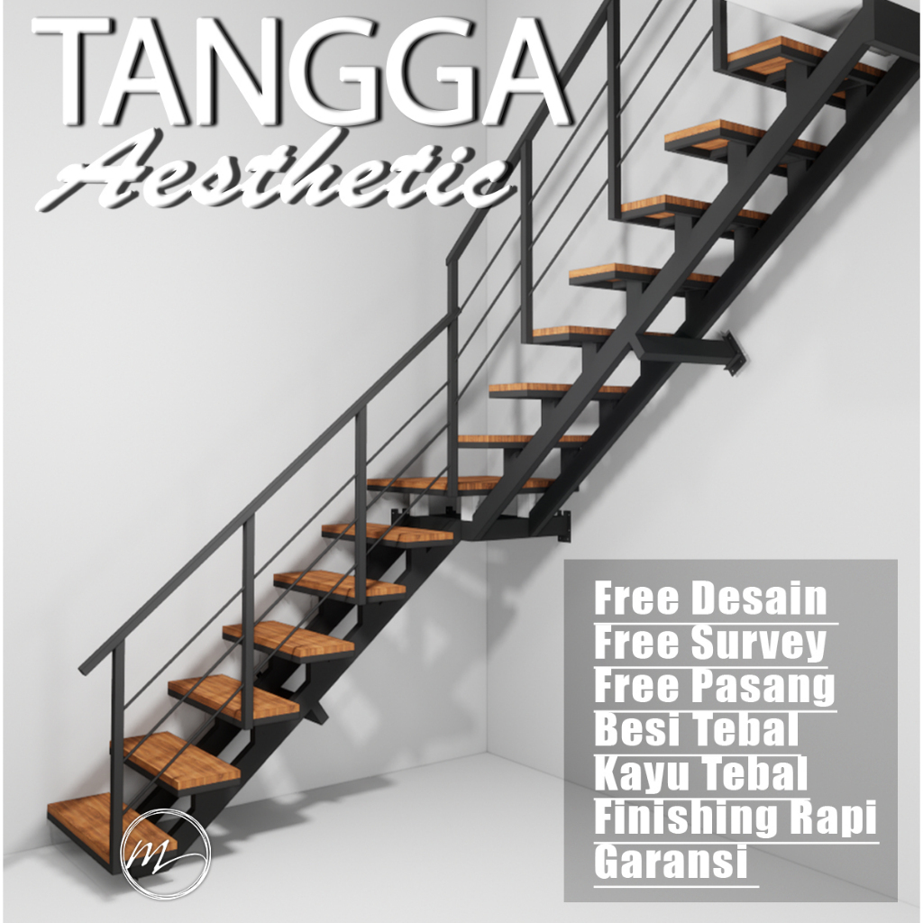 Tangga Aestetik Minimalis Bandung | Tangga Rumah Besi & Kayu | Tangga Moderen