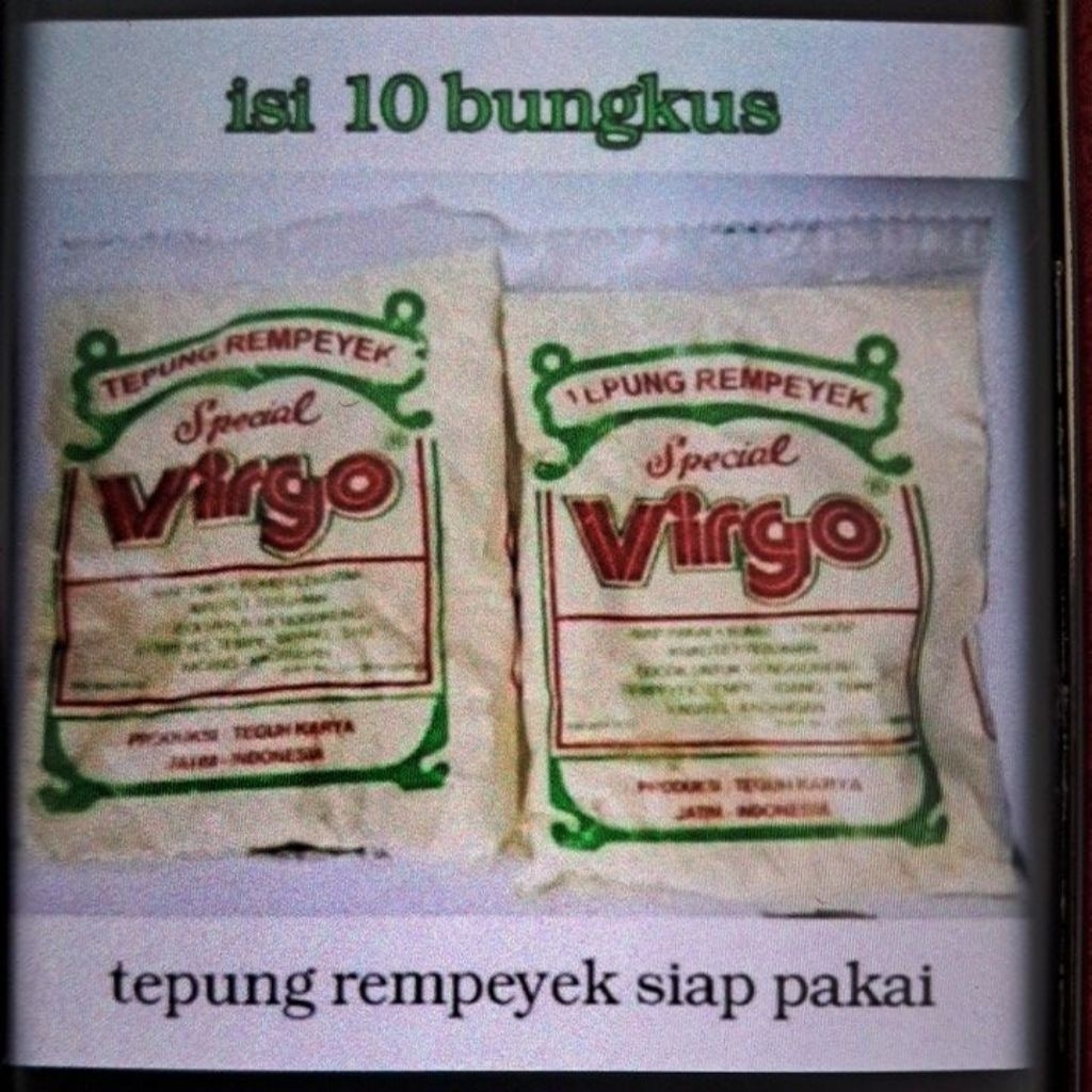 

10x45gr Virgo tepung peek 1pck tepung rempeyek tepung Virgo bumbu serbaguna