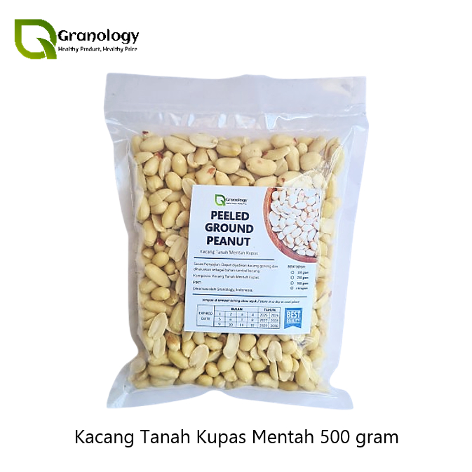 

Kacang Tanah Mentah Kupas / Raw Peeled Ground Peanut (500 gram) by Granology