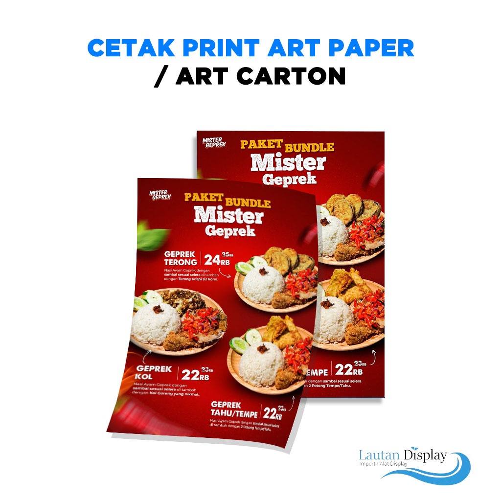

Cetak Print Art Paper / Art Carton Ukuran A3 dan A4 Laminasi untuk Poster A4