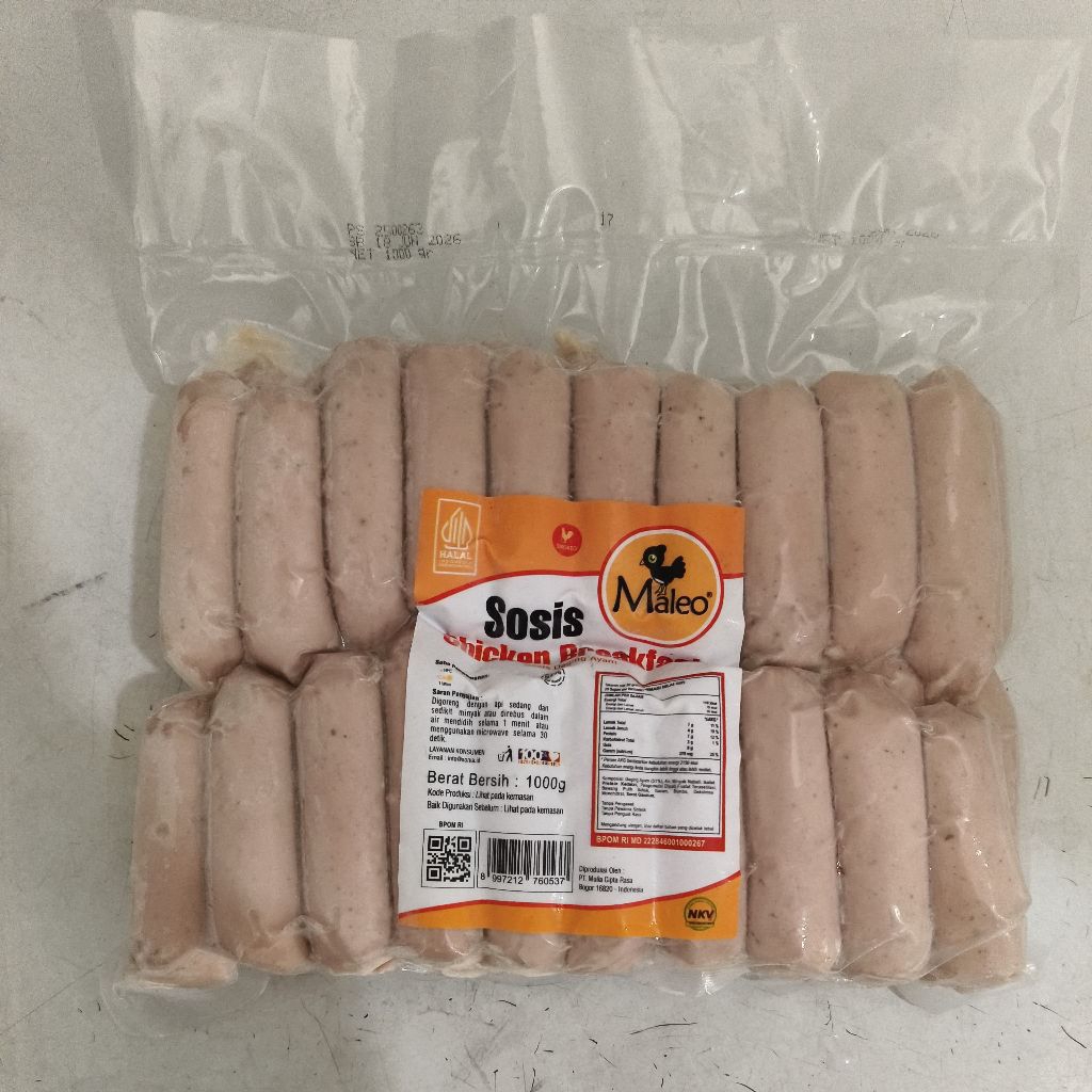 

Sosis Ayam Asap Premium No MSG / Chicken Breakfast Maleo 1kg