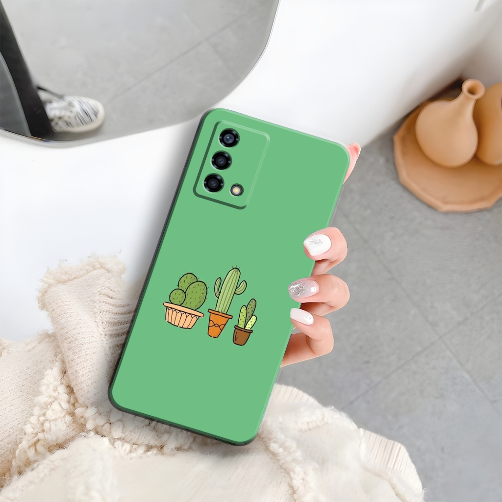 Case HP OPPO A95 / A74 4G - Casing OPPO A95 / A74 4G - Mawcase - Fashion Case KAKTUS - Case Cewek - 