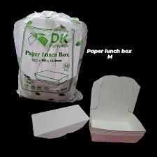 ( 1 Dus ) PAPER LUNCH BOX M DK M& L@400pcs/dus lunch box paper Kemasan Kotak Makanan