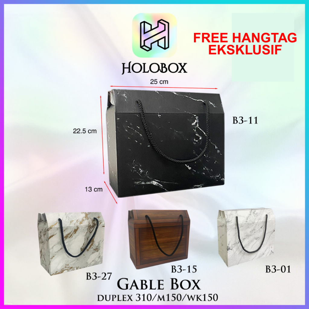 

Box Kado / Kotak Packaging / Gift / Hampers Gable Box Uk 25x13x22 cm / B3-01