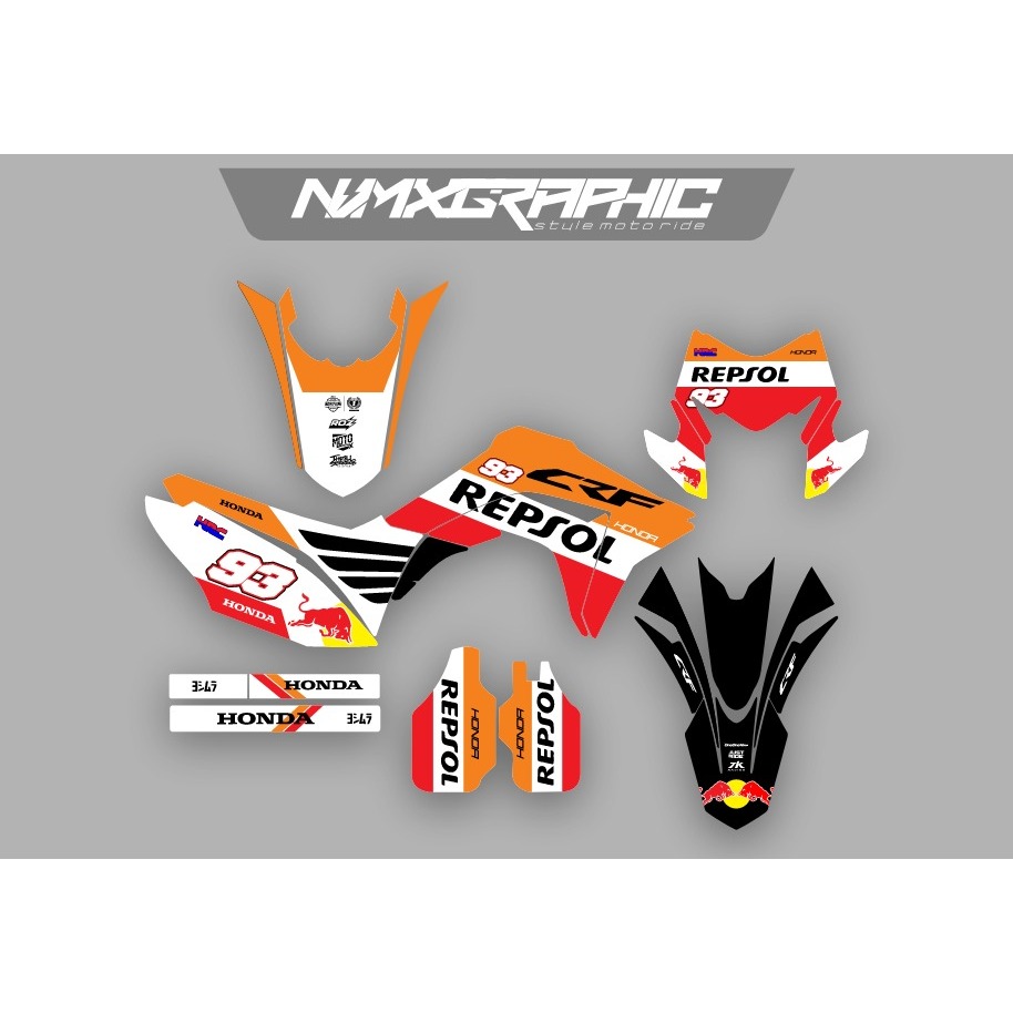 Decal Stiker CRF 150L Red Bull Racing – Bahan Premium Anti Gores