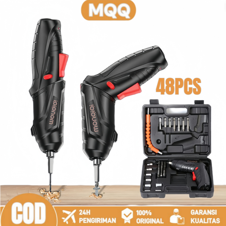 【COD】Mesin bor mini 48PCS/Set 4.2 V screwdriver baterai bor serbaguna