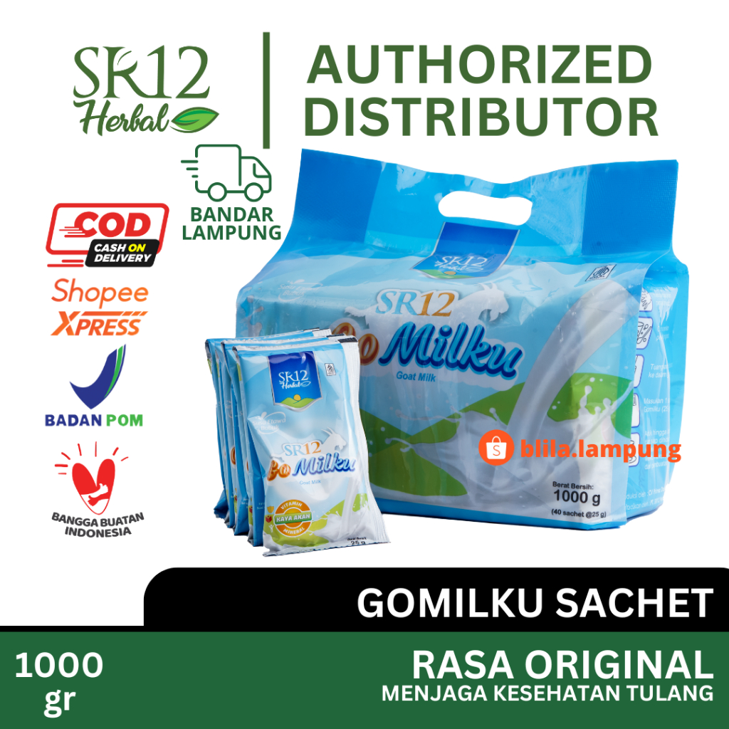 

SR12 Gomilku Sachet Original 1000 gram 1kg Renteng Pack Susu Kambing Etawa Go Milku Nutrisi Tulang