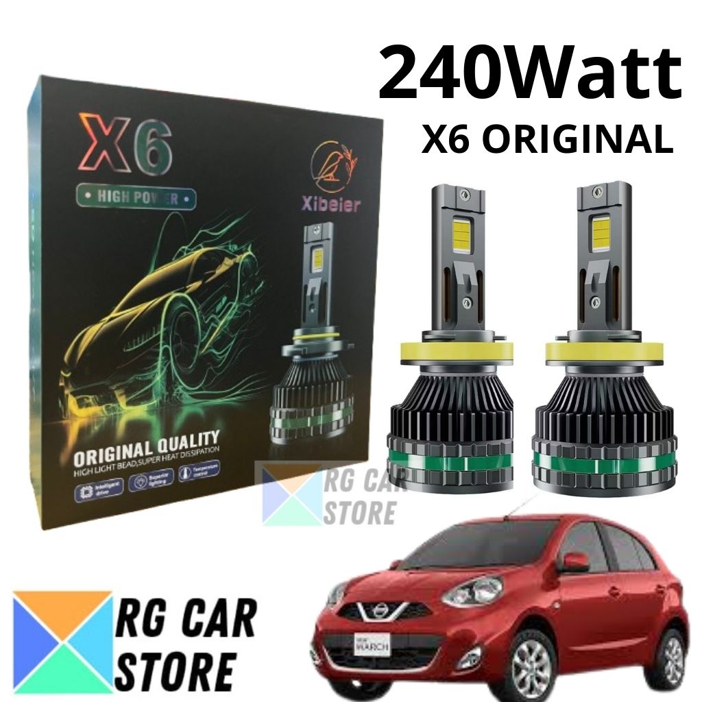 LED Lampu Utama Nissan March 240 Watt Original Autolume X6 PnP Nissan March