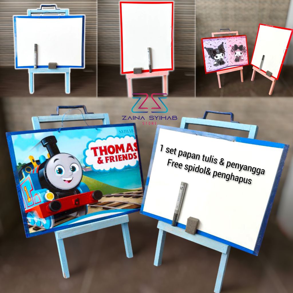 

LENGKAP 1 set papan tulis anak plus penyangga free spidol dan penghapus murah dan berkualitas