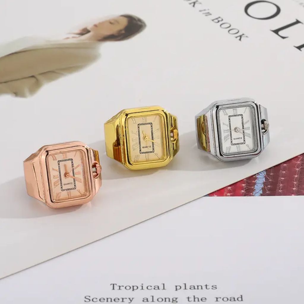 jam tangan cincin pria dan wanita elegan,jam cincin hidup