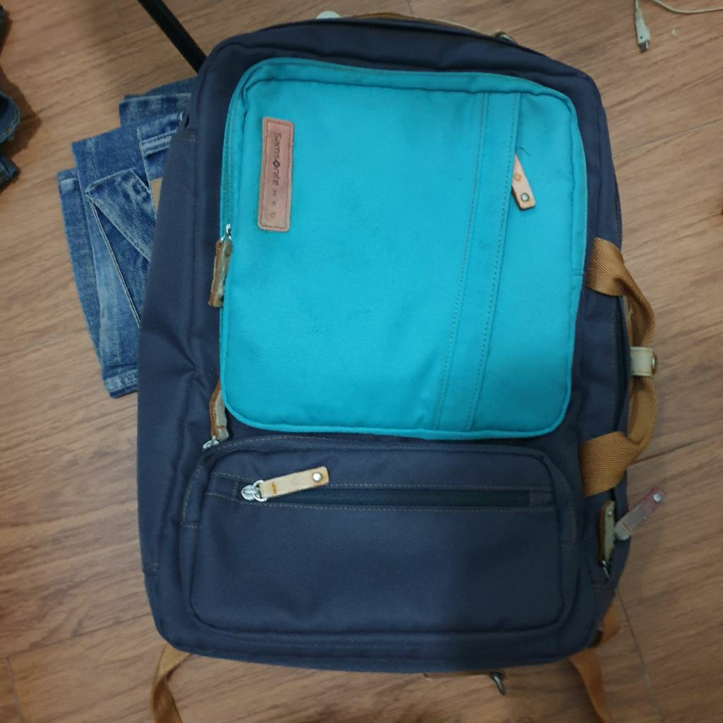 Preloved tas backpack Samsonite Red travel bag/ double backpack