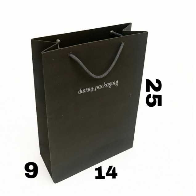 

Paperbag Polos Hitam Murah Size 14x25cm tas kertas Kraft goodie bag souvenir paperbag samson kraft