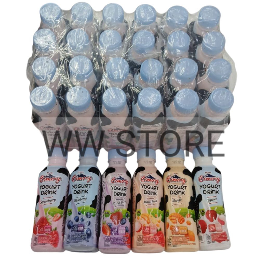 

Minuman yoghurt rasa buah beri campur stroberi bluberi leci mangga halal MUI Cimory YOGURT DRINK Strawberry / Blueberry / Mixed Berry / Mixed Fruit / Mango / Lychee 24x240ml