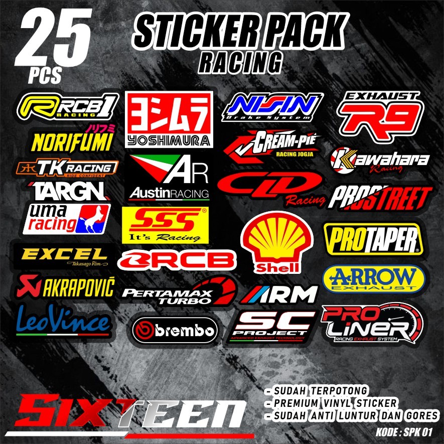 Sticker Pack Racing Hologram Vinyl Sticker Pack Sticker Sponsor Racing Sticker Motor Sticker Kecil2 