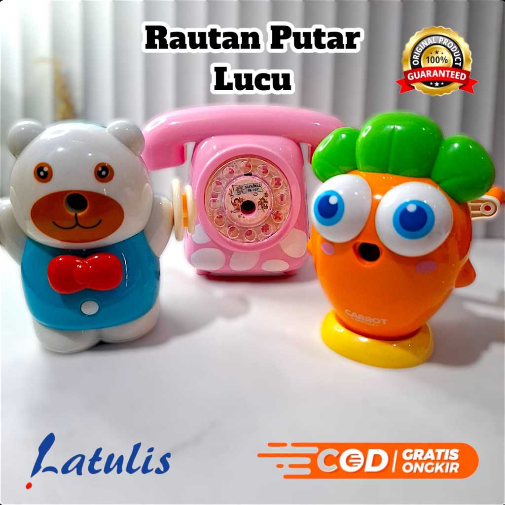 Rautan Pensil Putar Lucu / Rautan Meja Praktis untuk Anak Sekolah