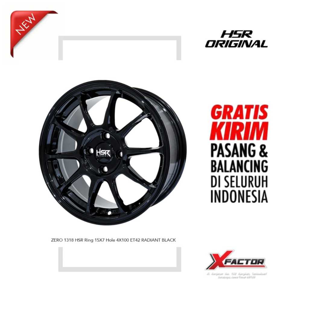 VELG R15 HSR ZERO HSR R15X7 H4x100 ET42 RADIANT BLACK