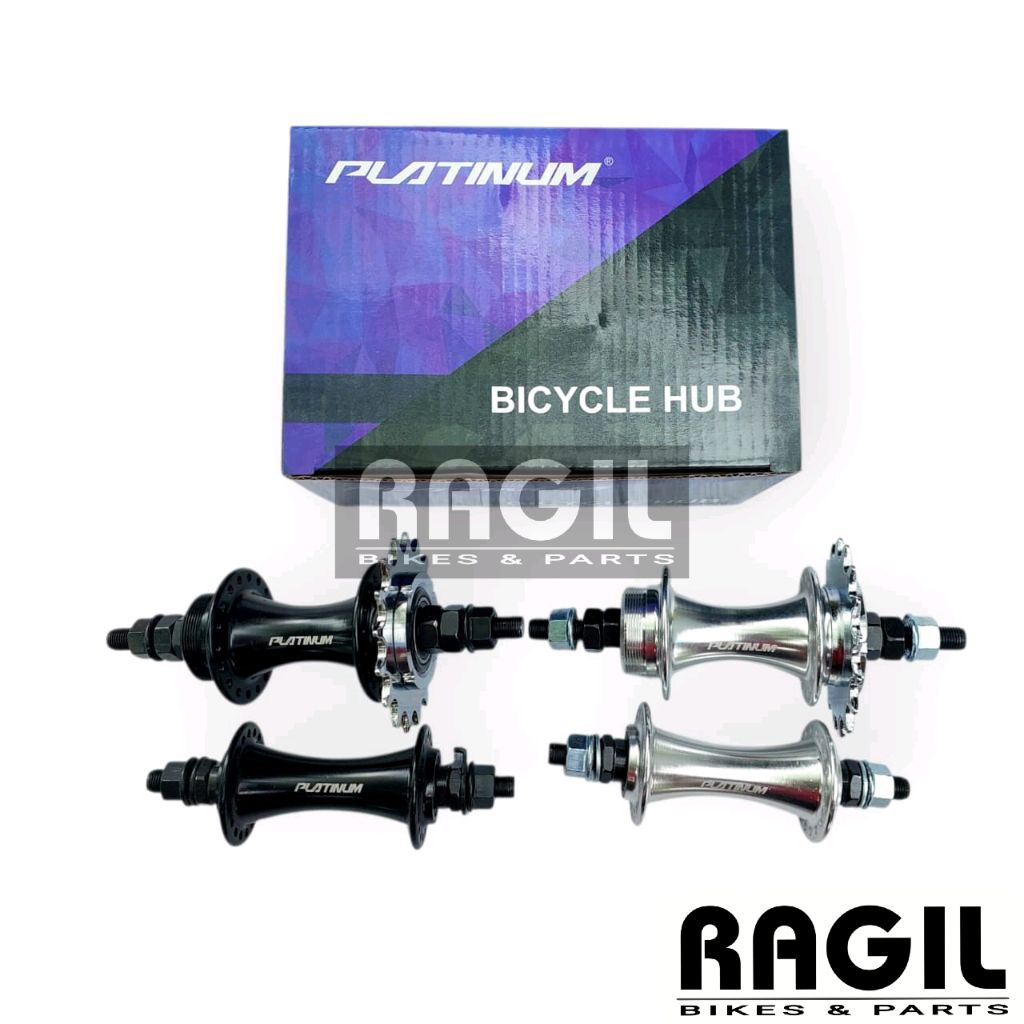 HUB FREEHUB DOLTRAP PLATINUM 36H SEPEDA FIXIE COG 17T FIXED GEAR HITAM SILVER ALLOY BEARING 36 HOLE 