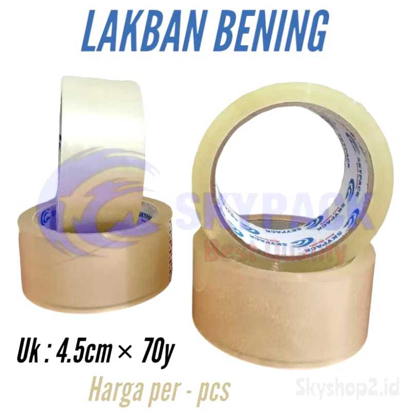 

Lakban Bening Coklat 4.5cm x 70y/Solasi SKYPACK Coklat Bening 4,5Cm x 70y
