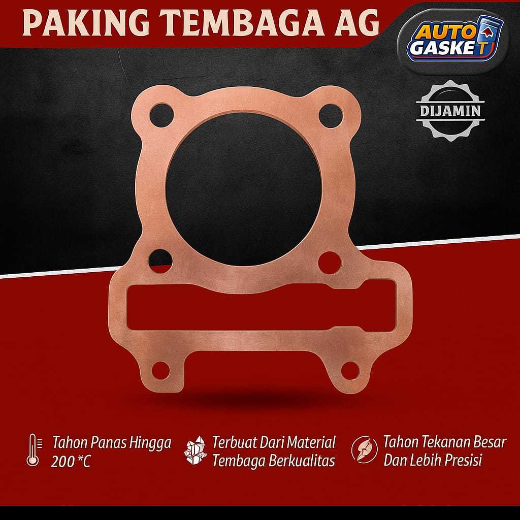 Gasket Packing Paking head atas Tembaga Beat karbu Scoopy karbu Kvy Ukuran dan Ketebalan Komplit