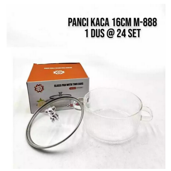Panci Kaca Tahan Api/ Panci Kaca Tahan Panas 16CM