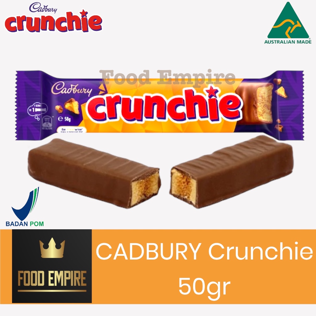 

Cadbury Crunchie Bar 50g | Honeycomb Milk Chocolate | Cokelat Australia