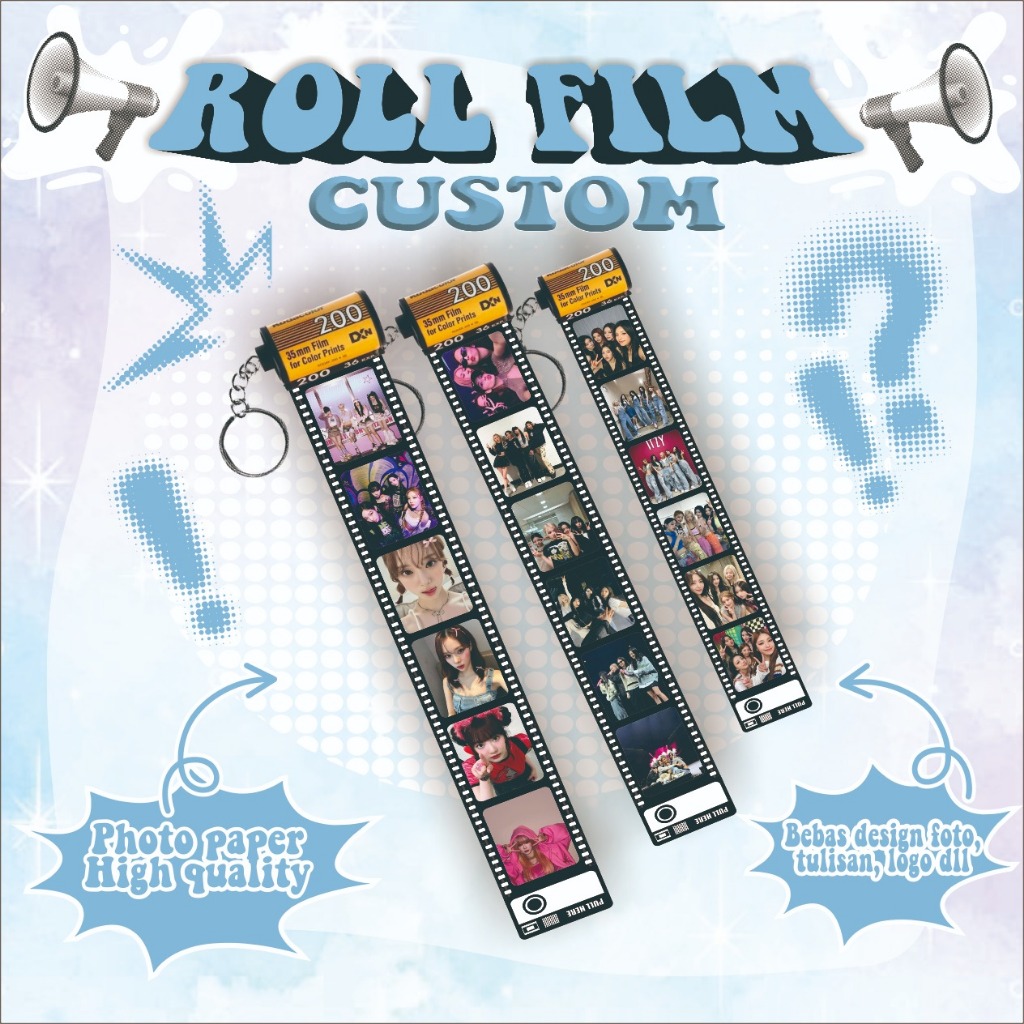 Roll Film Custom Gantungan Kunci 10 foto Valentine's / Kado Gantungan Roll Film / Kado Ulang Tahun