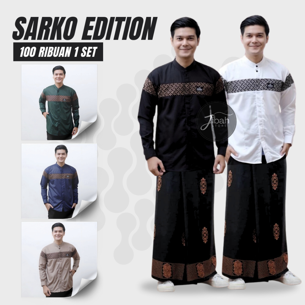 Paket Sarko Sarung Dan koko 100Rb Sudah Dapat Baju Koko Muslim Dan Sarung Batik Printing