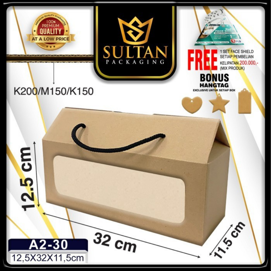 

Box Hampers - Gable Box Kraft Polos - Dus Penyimpanan Kado Polos Tenteng Jumbo - A2-30