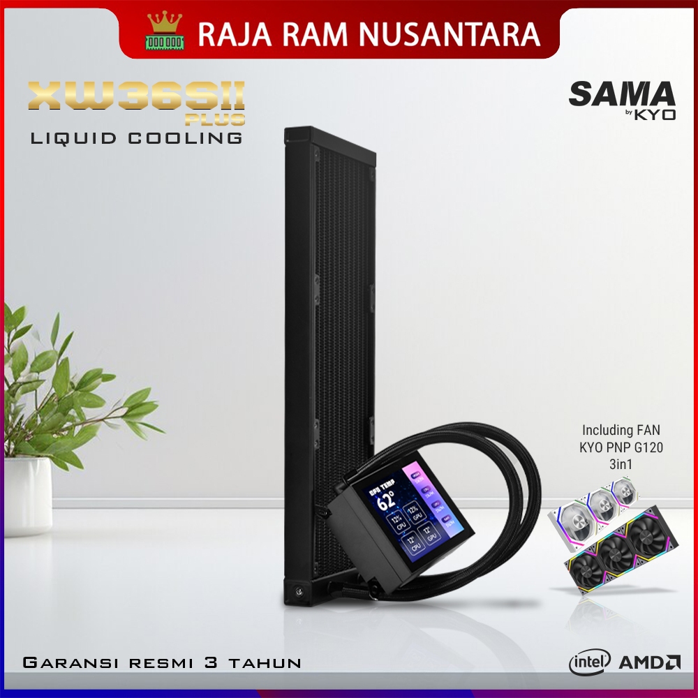 KYO SAMA XW36S PLUS II BLACK 4" inch ARGB AIO Liquid Cooling LCD DISPLAY AIO 360mm