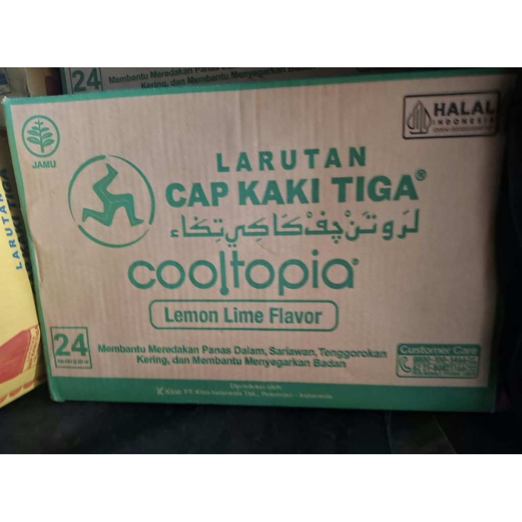 

INSTAN karton isi 24 Larutan cap kaki tiga cooltopia Lemon lime 320ml exp juli 2028