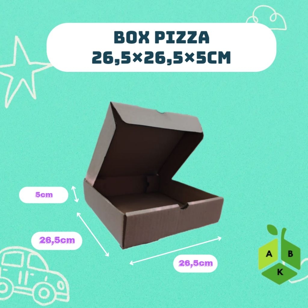 

Kardus Box Pizza 26,5×26,5×5cm Kardus Kemasan Pizza Die Cut