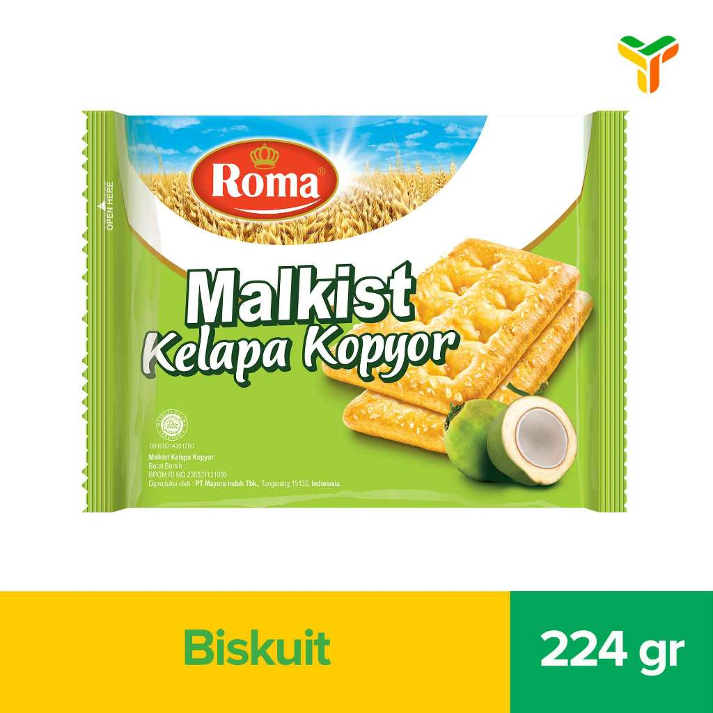 

Roma Malkist Kelapa Kopyor 224g