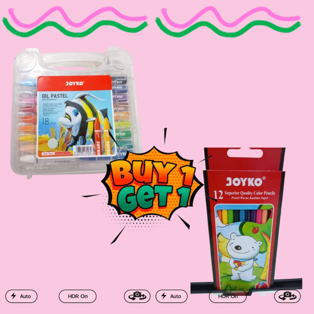 

Paket promo buy 1 get 1 krayon joyko isi 18 gratis pensil warna joyko isi 12