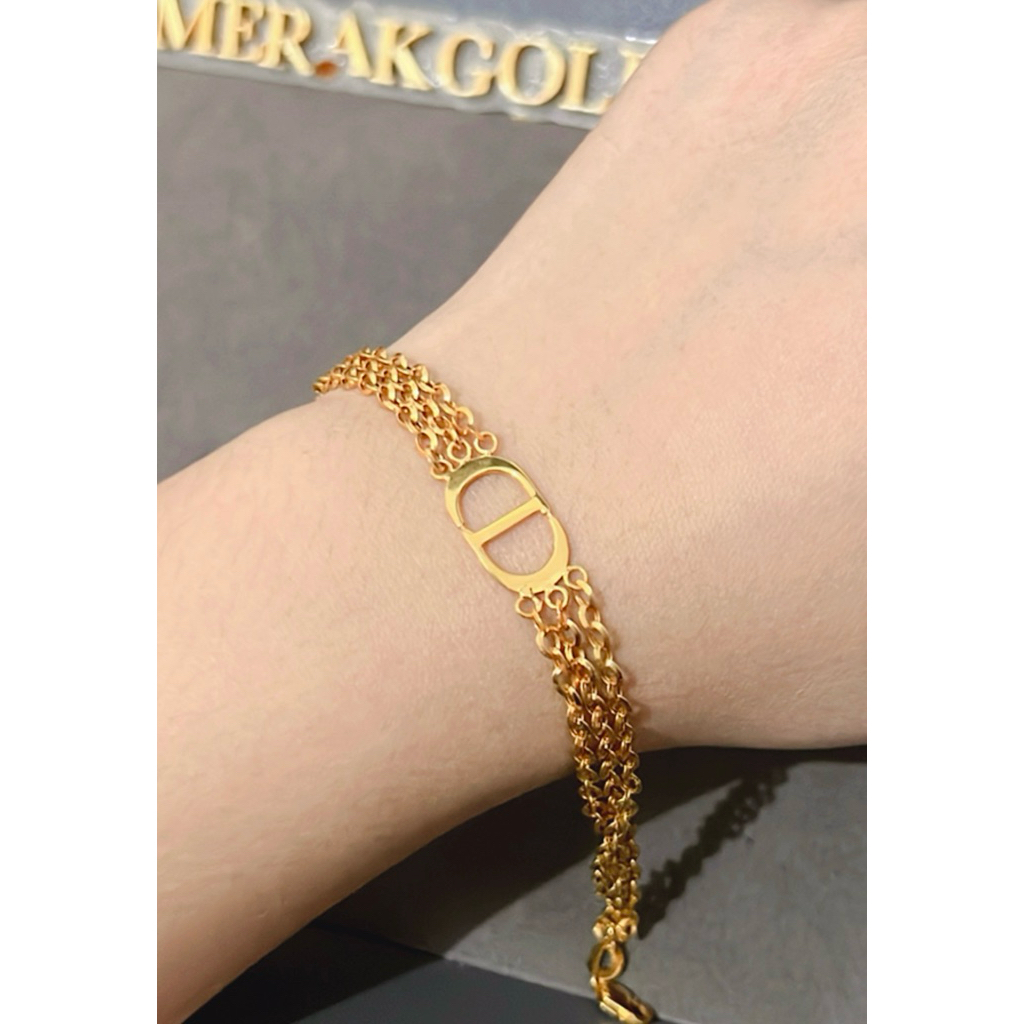 Gelang Emas Asli CD Diore Candy Gelang Emas Asli Kadar 375