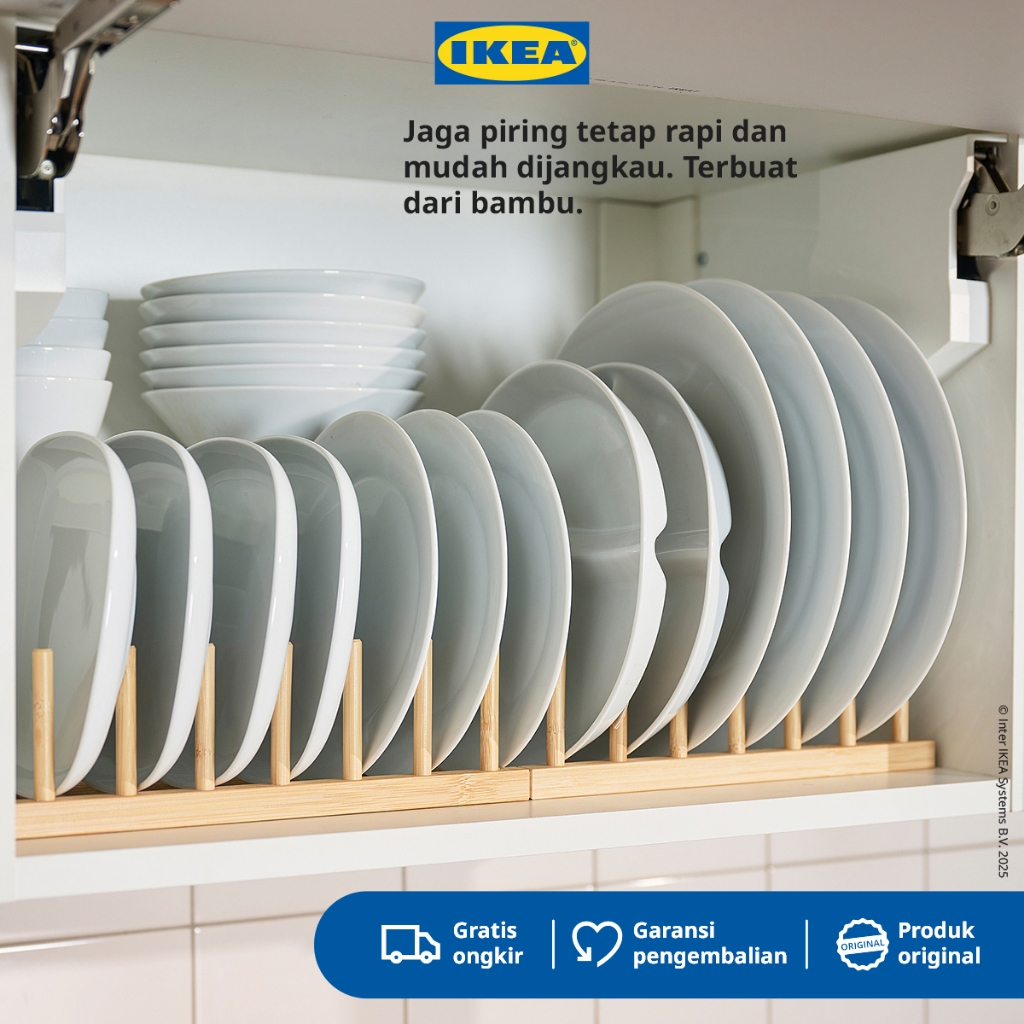 IKEA OSTBIT Tempat Piring Bahan Bambu Berkualitas